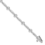 14k White Gold Complete 1/2 carat Round VS Diamond Bezel Curved Bar Link Bracelet