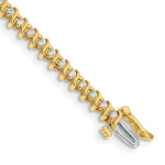 14k Complete 7/8 carat Round A Diamond 2-prong S-link Tennis Bracelet