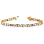 14k Complete 12.5 carat Round AA Diamond 4-prong Tennis Bracelet