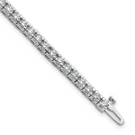14k White Gold Complete 4.65 carat Round A Diamond 4-prong Tennis Bracelet