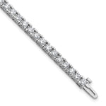 14k White Gold Complete 6.44 carat Round A Diamond 4-prong Tennis Bracelet