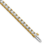 14k Complete 6.44 carat Round AA Diamond 4-prong Tennis Bracelet