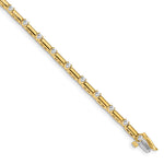 14k Complete 1 carat Round VS Diamond Bar Link Tennis Bracelet