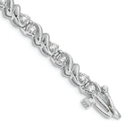 14k White Gold Complete 1.17 carat Round VS Diamond Fancy Swirl Tennis Bracelet