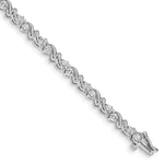 14k White Gold Complete 1.45 carat Round A Diamond Fancy Swirl Tennis Bracelet