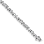 14k White Gold Complete 2.88 carat Round AAA Diamond Fancy Swirl Tennis Bracelet
