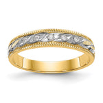 14k and Rhodium AA Quality 1/20 carat Diamond Trio Ladies Complete Wedding Band