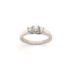 14k White Gold AA Diamond Three Stone Ring