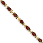 14k 7x Oval Garnet bracelet