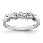 14k White Gold Polished AA Diamond Twisted Ring