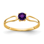 14k Round Amethyst Split Shank Ring