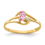 14k 5x Oval Pink Tourmaline AA Diamond ring