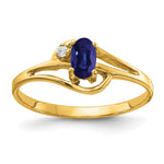 14k 5x Oval Sapphire AAA Diamond ring