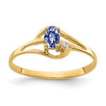 14k 5x Oval Tanzanite VS Diamond ring
