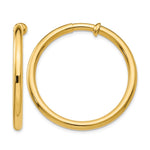 14k 3x Polished Tube Hoop Non-pierced Earrings