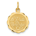 14K A DATE TO REMEMBER Engravable Disc Charm