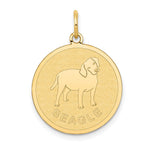 14k Beagle Disc Charm