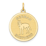 14k GERMAN SHEPHERD Engravable Disc Dog Charm