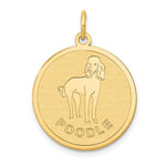 14k POODLE Engravable Disc Dog Charm