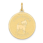 14k YORKSHIRE TERRIER Engravable Disc Dog Charm