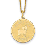14k Yorkshire Terrier Disc Necklace