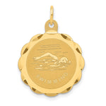 14k SWIMMING Engravable Disc Charm