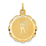 14k Baseball Engravable on Back Disc Charm