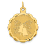 14K WEDDING BELLS Engravable Disc Charm