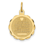 14k Love Sentinment Engraveable Charm