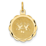 14k Love Birds Disc Charm