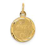 14K HAPPY ANNIVERSARY Engravable Disc Charm