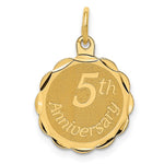 14K 5th ANNIVERSARY Engravable Disc Charm