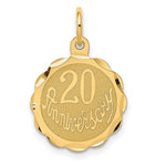 14K 20 ANNIVERSARY Engravable Disc Charm