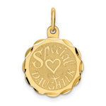 14K SPECIAL DAUGHTER Engravable Disc Charm