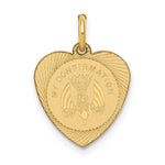 14k Polished MY CONFIRMATION with Dove Heart Disc Charm