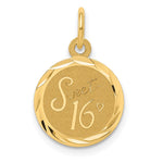 14k SWEET 16 Engravable Disc Charm