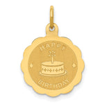 14K Polished Satin Engraveable HAPPY BIRTHDAY Charm