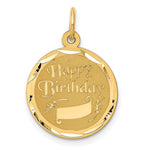 14K HAPPY BIRTHDAY with Banner Engravable Disc Charm