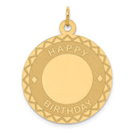 14K HAPPY BIRTHDAY Engravable Disc Charm