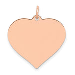 14K Rose Gold Polished Engravable Heart Disc Pendant