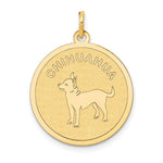 14k CHIHUAHUA Engravable Disc Dog Charm