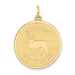 14k GOLDEN RETRIEVER Engravable Disc Dog Charm