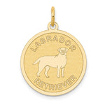14k LABRADOR RETRIEVER Engravable Disc Dog Charm