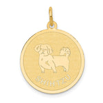 14k SHIH TZU Engravable Disc Dog Charm