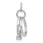 14k White Gold Polished 3-D CZ Wedding Rings Charm