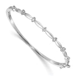 14k Complete 1/2 carat White Gold AAA Diamond Hinged Oval Bangle Bracelet