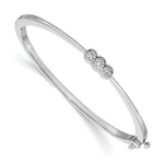 14k White Gold Complete 3-Stone 1/2 carat AA Diamond Hinged Oval Bangle Bracelet