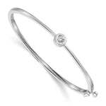 14k White Gold Complete 1/2 carat VS Diamond Hinged Oval Bangle Bracelet