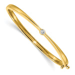 14k AAA Diamond Hinged Bangle