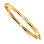 14k Polished Complete 1/2 carat AAA Diamond Hinged Oval Bangle Bracelet